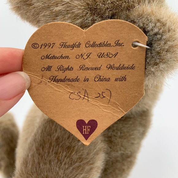 Heartfelt Collectibles George Bear Denise Purrington Rare Plush‎ Jointed Brown - Picture 11 of 12